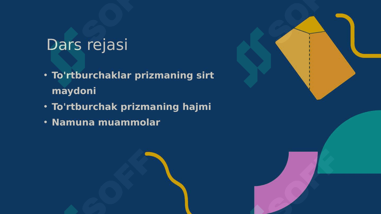 Sirt maydoni va hajmi 2