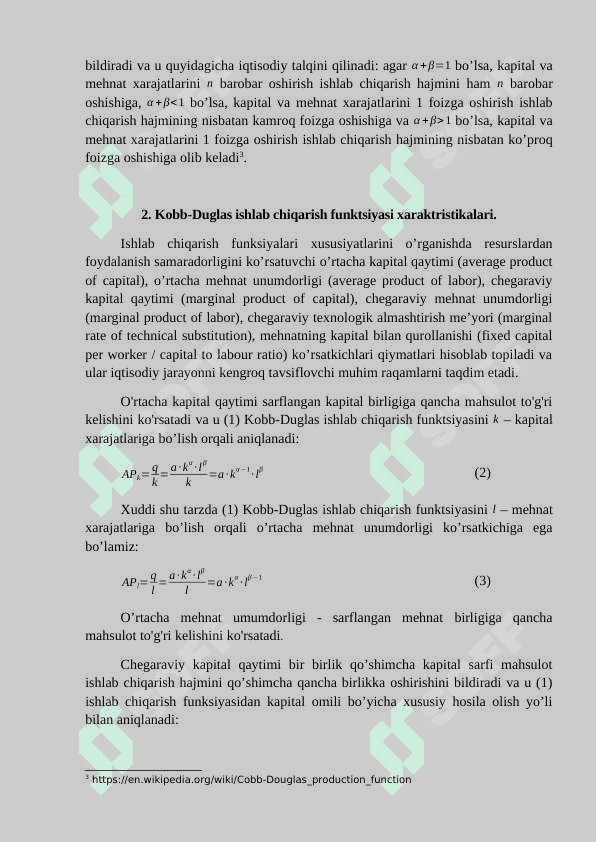 AMALIY EKONOMETRIK MODELLAR: ISHLAB CHIQARISH FUNKTSIYALARI 2
