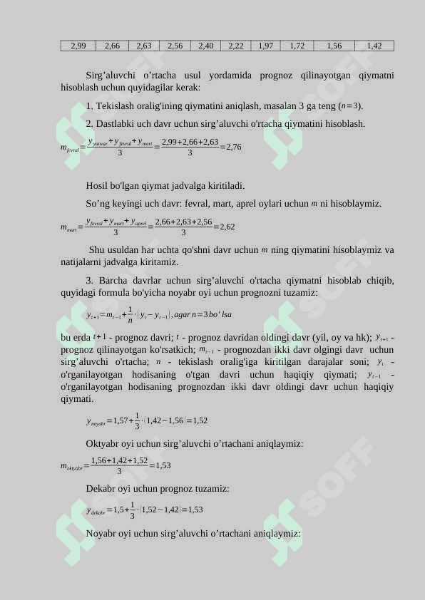 PROGNOZLASH USULLARI.  (Amaliy mashg’ulot) 4