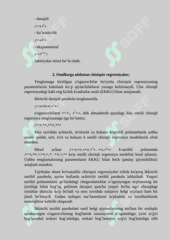 EKONOMETRIK MODELLARNING FUNKTSIONAL SHAKLI 2