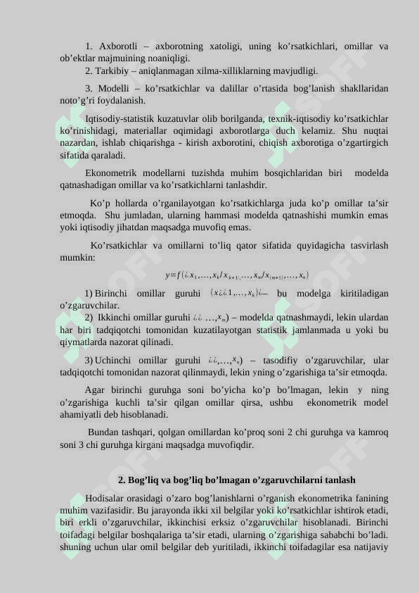 EKONOMETRIK MODELLARNING AXBOROT TA’MINOTI 2