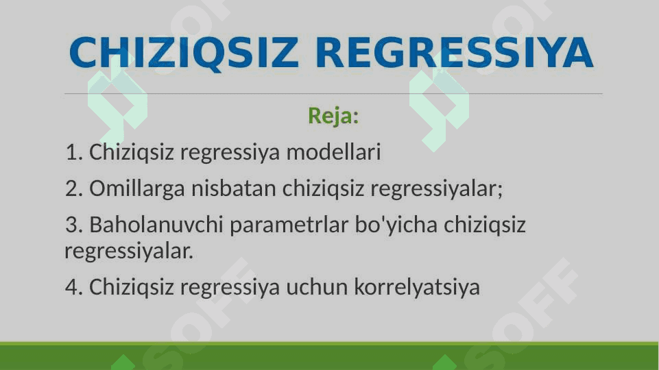 CHIZIQSIZ REGRESSIYA 2