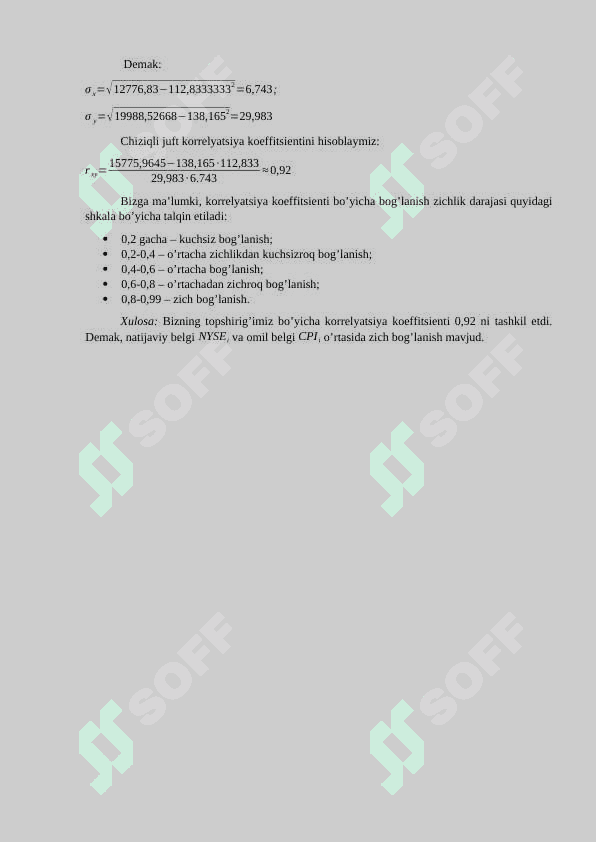 JUFT KORRELYATSION TAHLIL 2