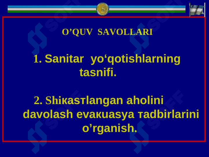 FV shikastlangan vuqarolarni  DETni  tashkillashtirish . 2