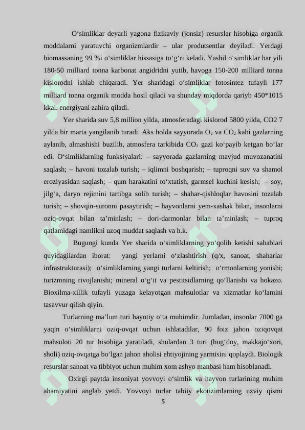 BIOLOGIK XILMA-XILLIKNI MUHOFAZA QILISH 5