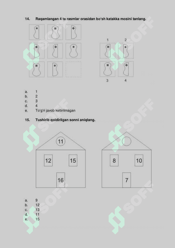 Argos IQ test mantiqiy va mutaxasisslik bo'yicha test 4