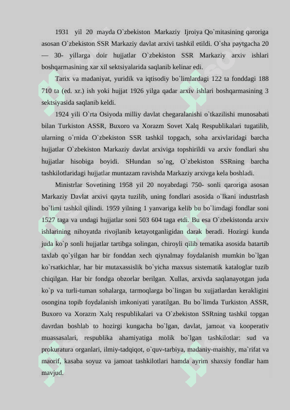 Tarixiy o‘lkashunoslikni rivojlantirishda arxivshunoslikning o‘rni 7