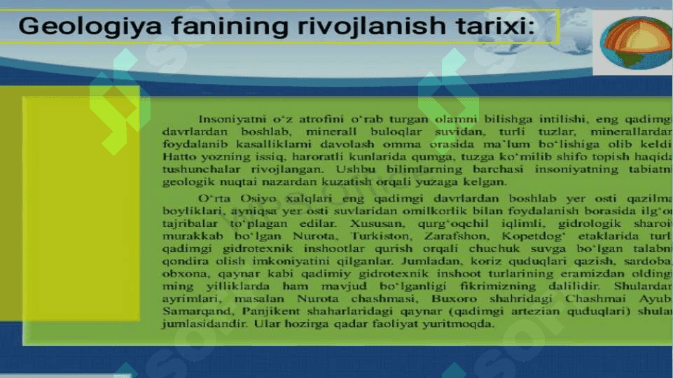 GEOLOGIYA FANINING RIVOJLANISH TARIXI 3