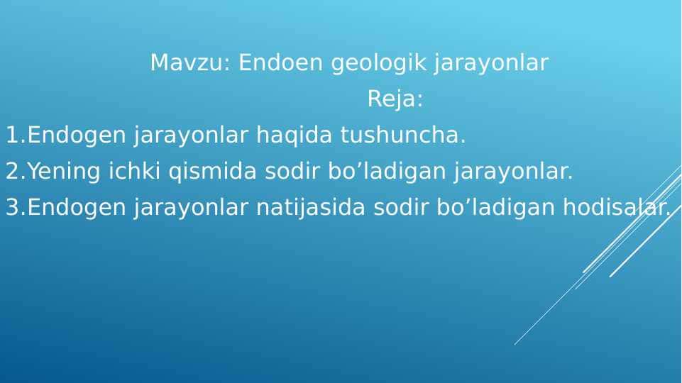 Endoen geologik jarayonlar