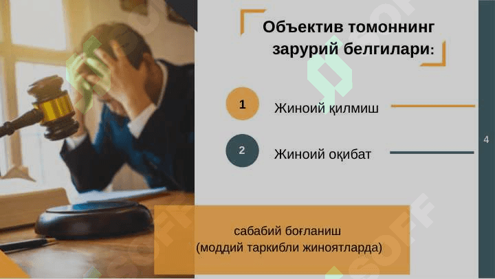 Жиноятнинг объектив томони 4