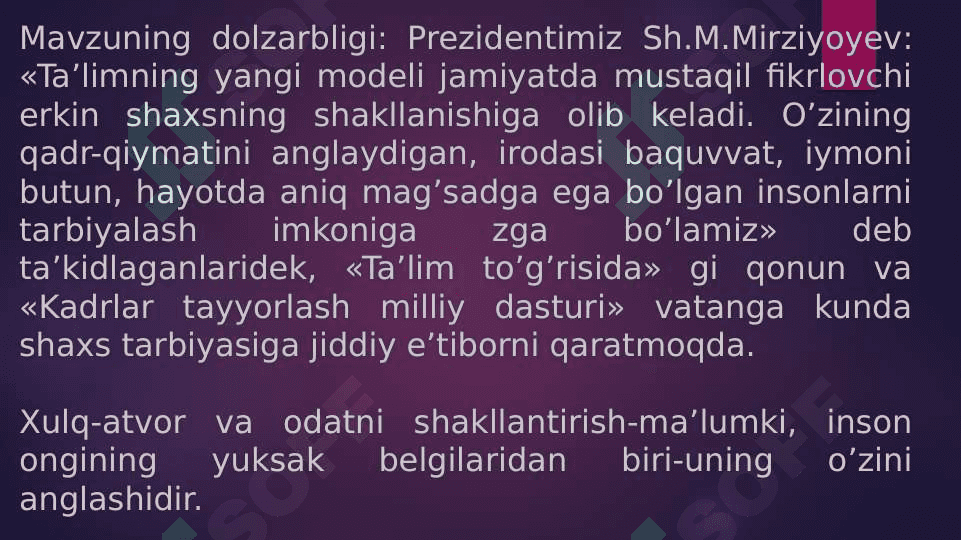 Ta'lim psixologiyasi. Tarbiya psixologiyasi. 2