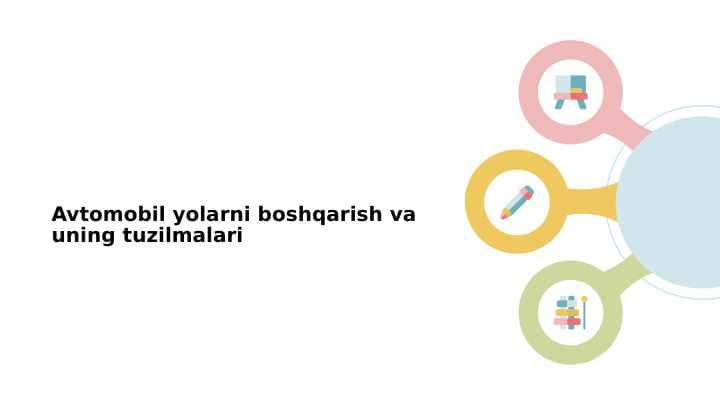 Avtomobil yolarni boshqarish va uning tuzilmalari