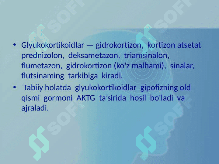 Glyukokortikoidlarni nojo`yi ta`sirlari 2