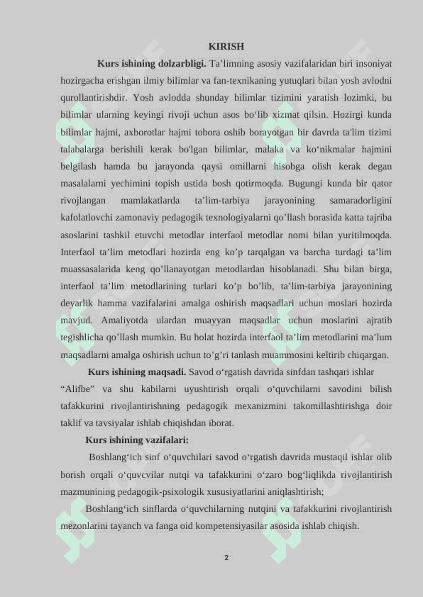 SAVOD OʻRGATISH DAVRIDA SINFDAN TASHQARI ISHLAR 2