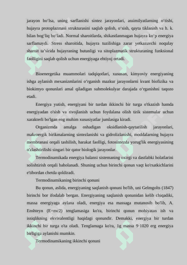Bioenergetikaning  tibbiy ahamiyati 3