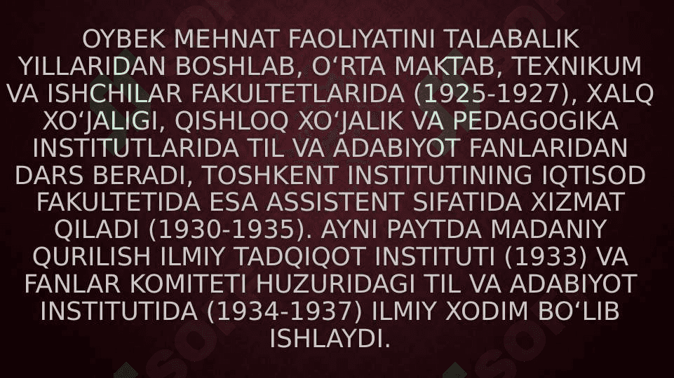 Muso Toshmuhammad o‘g‘li Oybek hayoti yo'li va ijodi 4