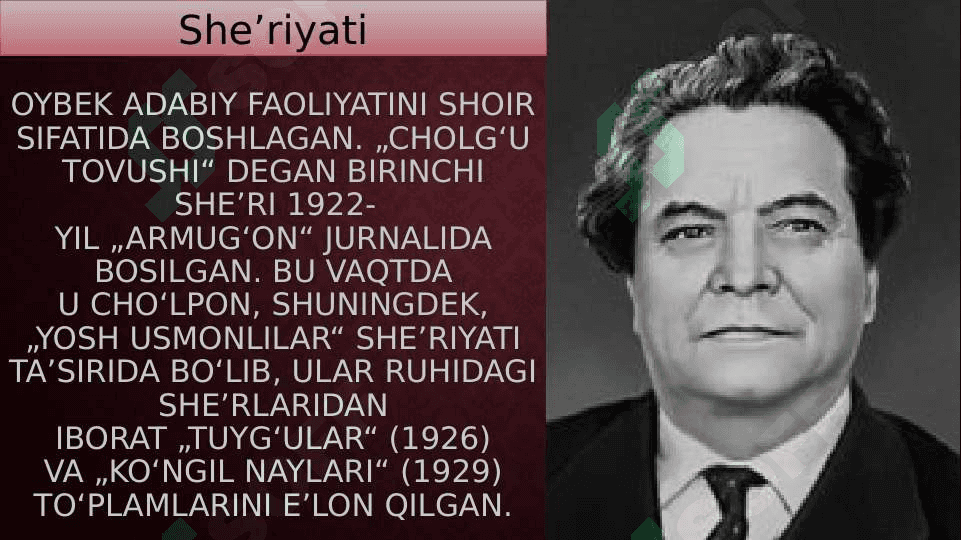 Muso Toshmuhammad o‘g‘li Oybek hayoti yo'li va ijodi 7