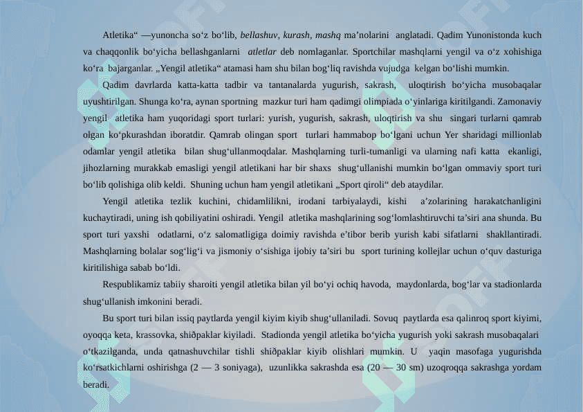 YURISH TEXNIKASI ASOSLARI 2