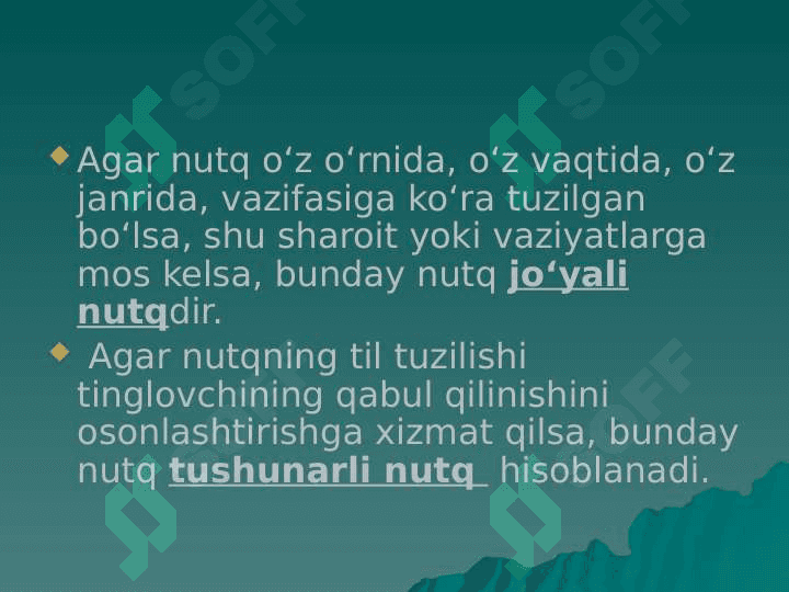 Nutq madaniyati. Nutqning kommunikativ sifatlari 8