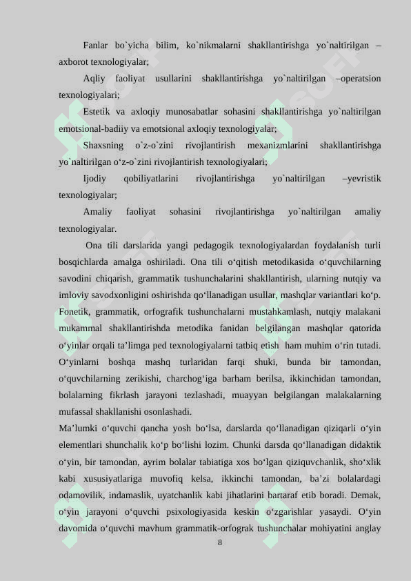 ONA TILI DARSLARIDA  INNOVATSION PEDAGOGIK TEXNOLOGIYALAR 8