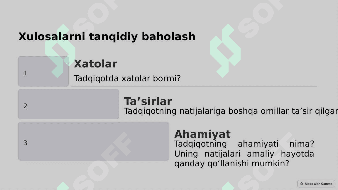 Ilmiy dalillarni baholash. 8