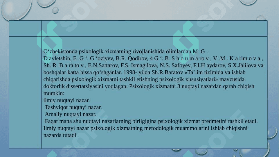 Psixologik xizmatda samarali boshqaruv tizimini shakllantirish bosqichi 6