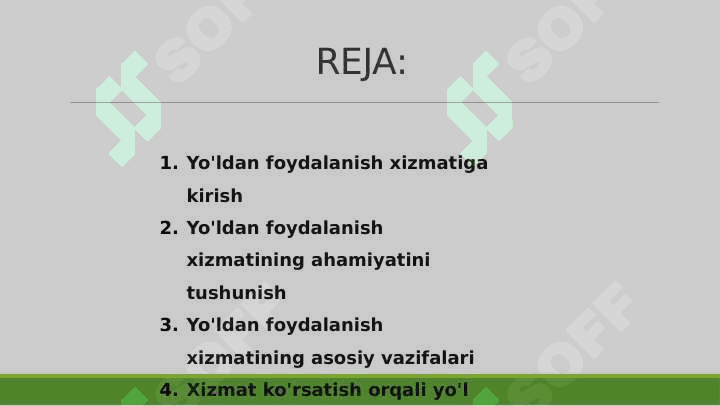 Yoʻldan foydalanish xizmatining asosiy vazifalari 2
