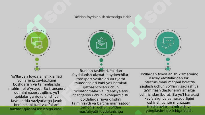 Yoʻldan foydalanish xizmatining asosiy vazifalari 3