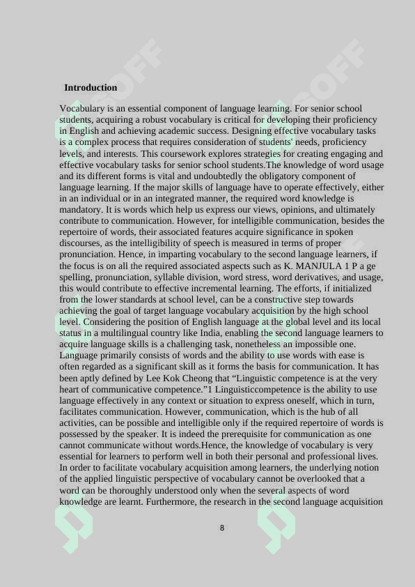 Designing vocabulary tasks in teaching English at senior school 8