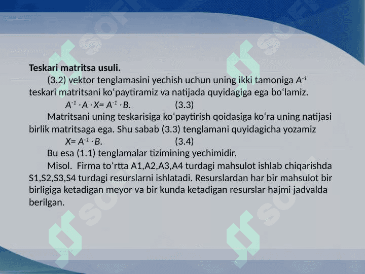 Chiziqli dasturlash masalalarini yechish usullari 5