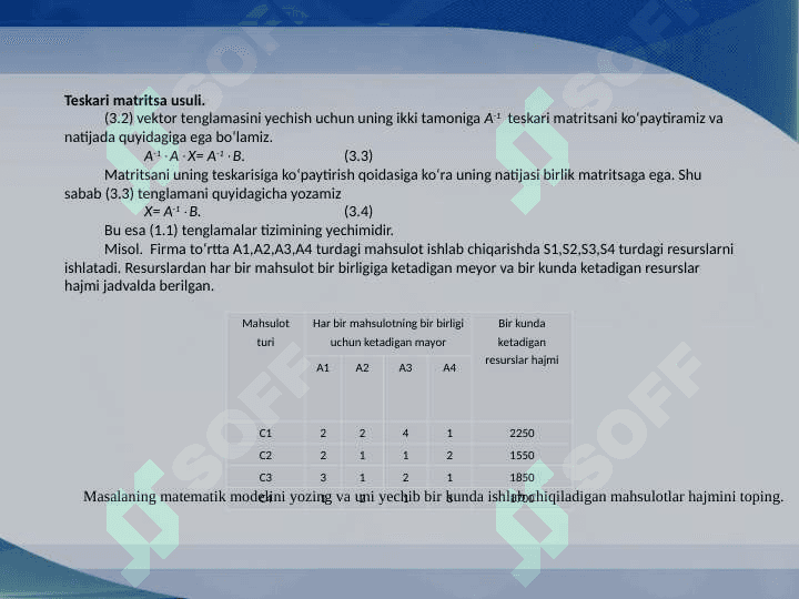 Chiziqli dasturlash masalalarini yechish usullari 6