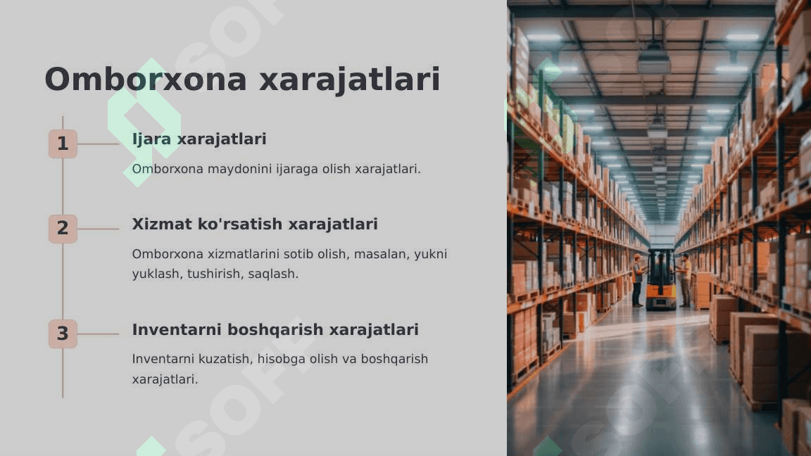 Logistika xarajatlari tarkibi 7