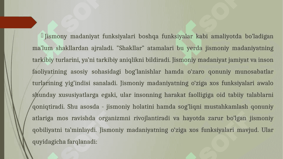 Jismoniy madaniyatning jamiyatdagi shakllari va uning hayotdagi o’rni 3