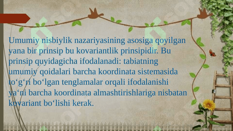 Umumiy kovariantlik prinsipi 2