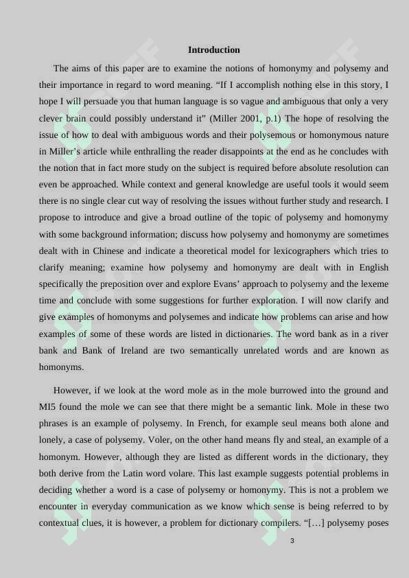 The problems of polysemy and homonym 3