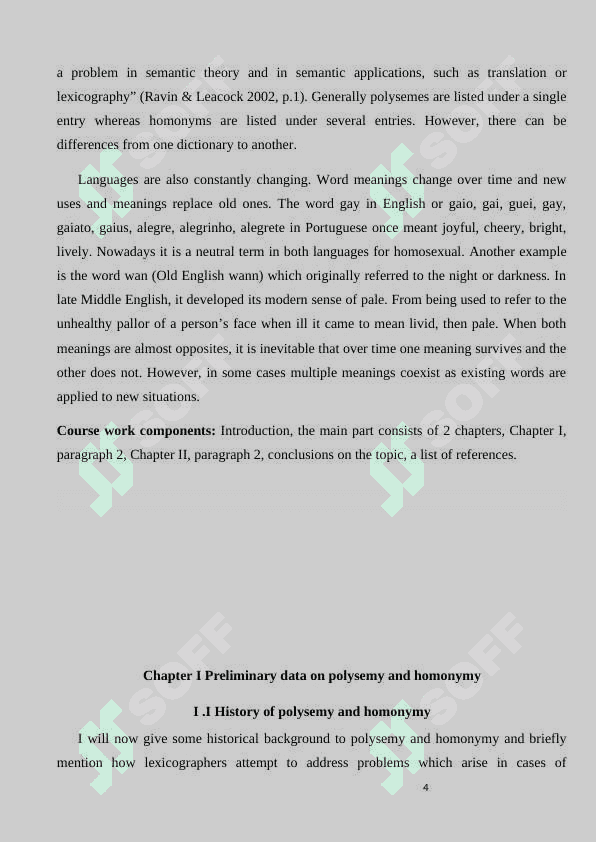 The problems of polysemy and homonym 4