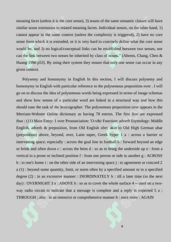 The problems of polysemy and homonym 8