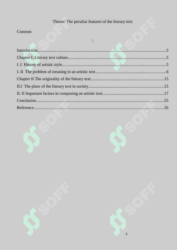 The peculiar features of the literary text 2