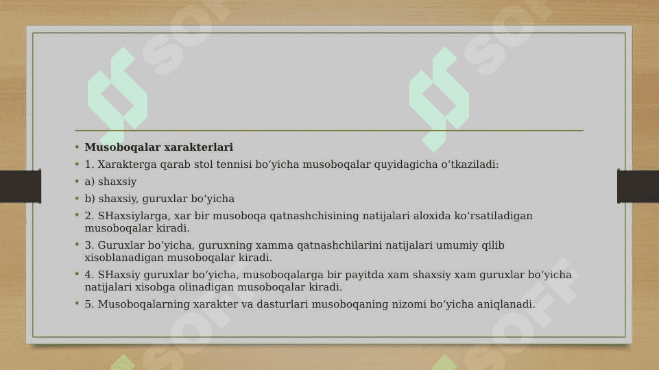 STOL TENNISDA SARALASH BOSQICHLARI 3