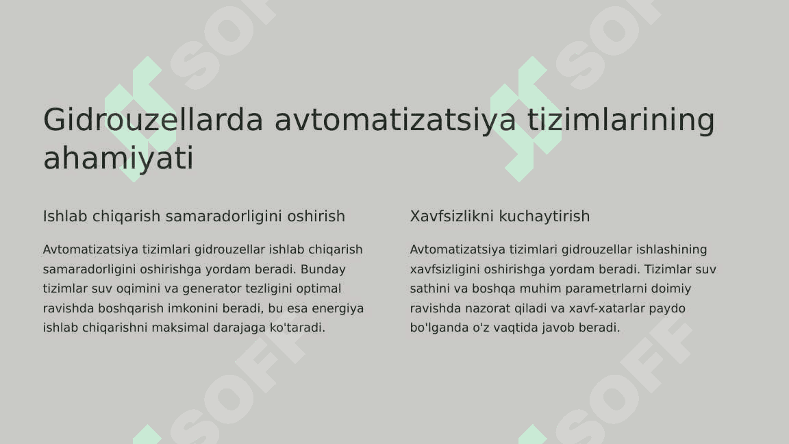 To'g'onsiz daryo gidrouzellar gidravlik avtomatizatsiyasi sxemalarini o'rganish. 2