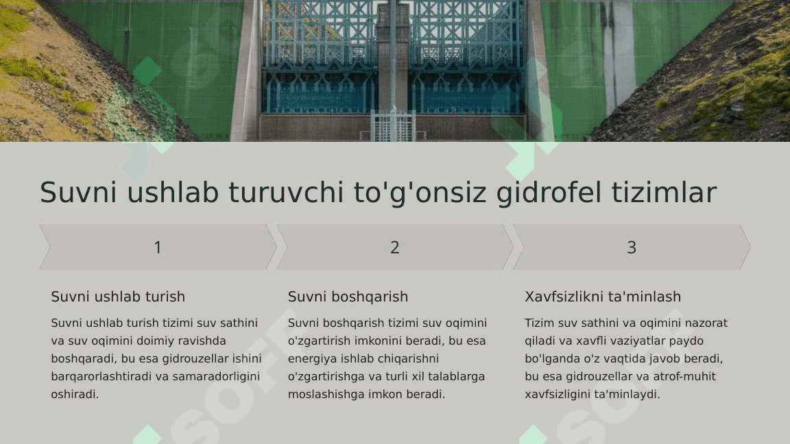 To'g'onsiz daryo gidrouzellar gidravlik avtomatizatsiyasi sxemalarini o'rganish. 4