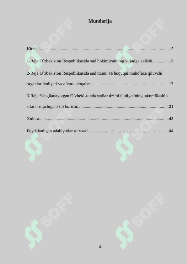 Mustaqil O‘zbekiston Respublikasida Sud hokimiyatining tuzilishi 2
