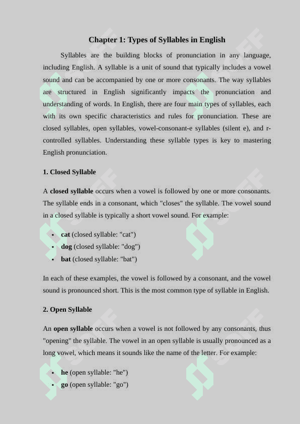 Four types of syllables and reading rules ... . Consonants in English language and reading rules 3