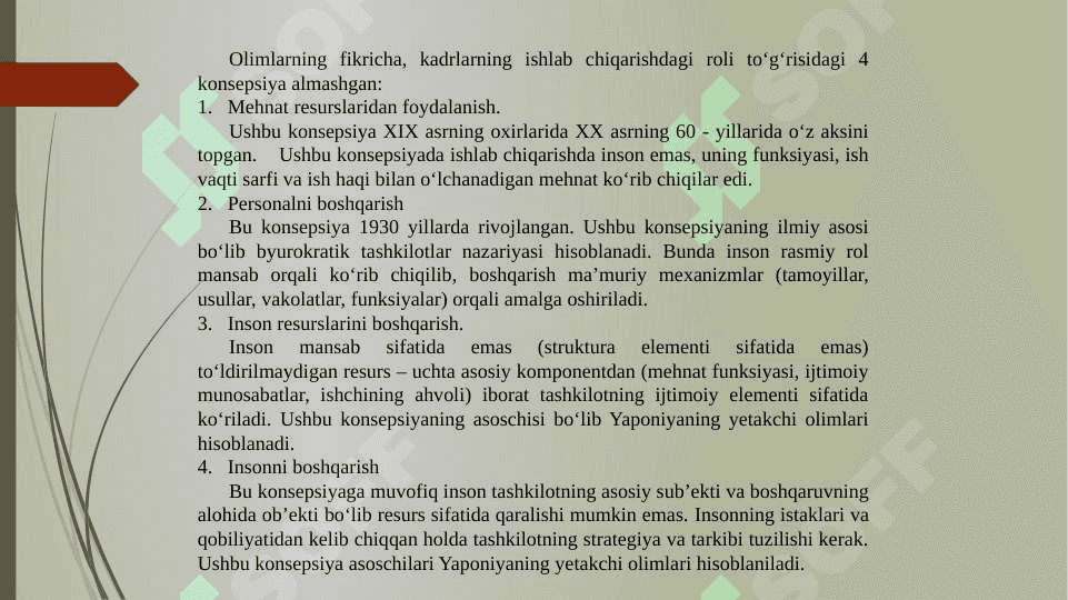 Zamonaviy sharoitlarda inson resurslarini boshqarishning tutgan o‘rni va strategiyasi. 4