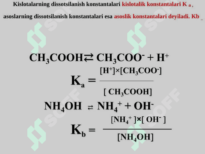 Kuchsiz elektolitlarni analizini amalga oshirish. Ishqoriy bufer eritmalarni pH ni hisoblash. 4