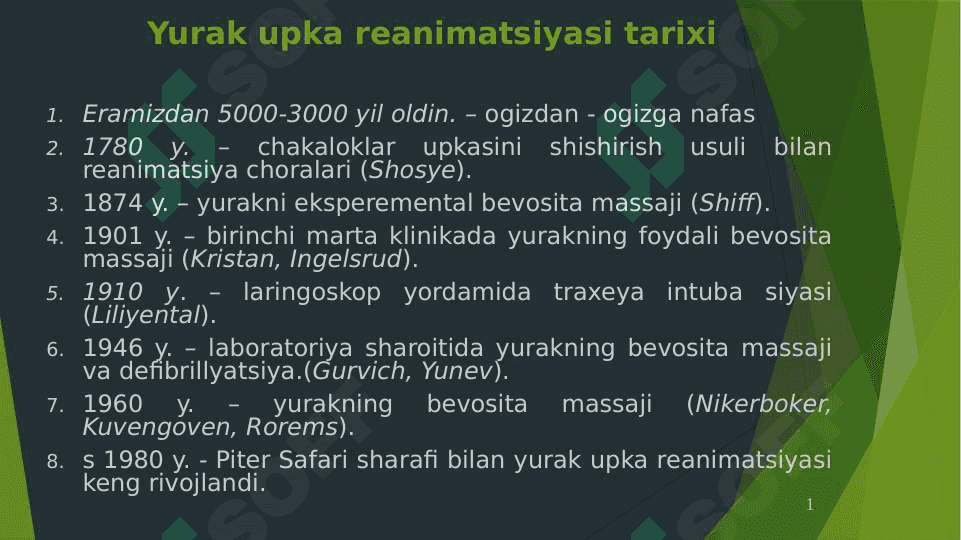 Terminal xolatlar va reanimatsiya asoslari 2