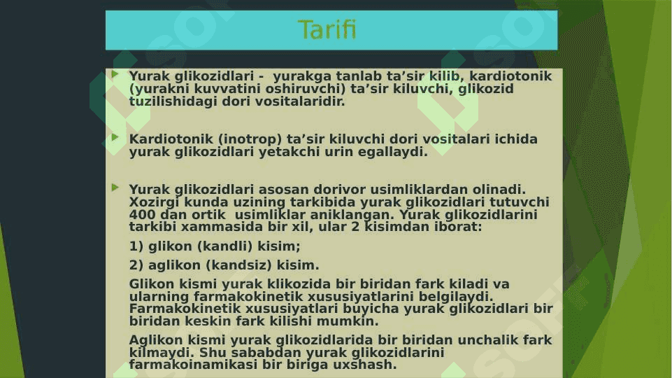 YURAK GLIKOZIDLARINI KLINIK FARMAKOLOGIYASI 3