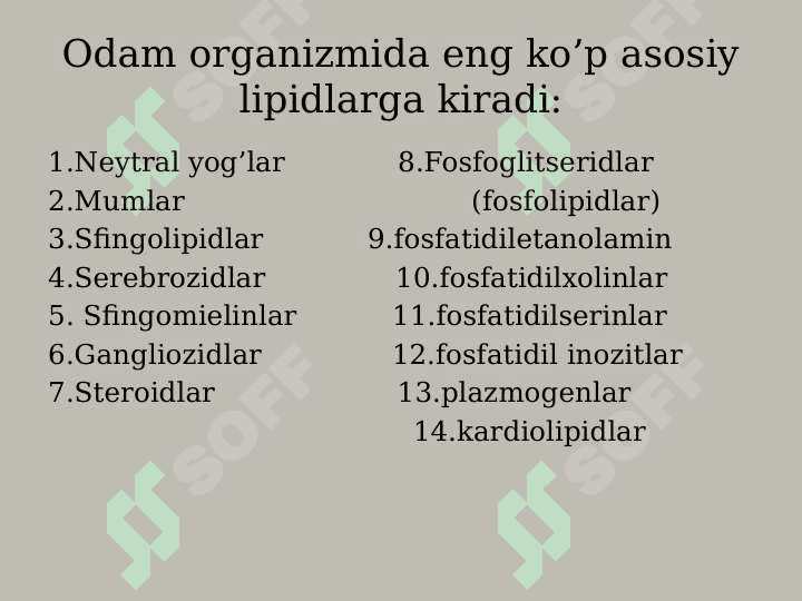 LIPIDLAR SOVUNLANADIGAN LIPIDLAR 3