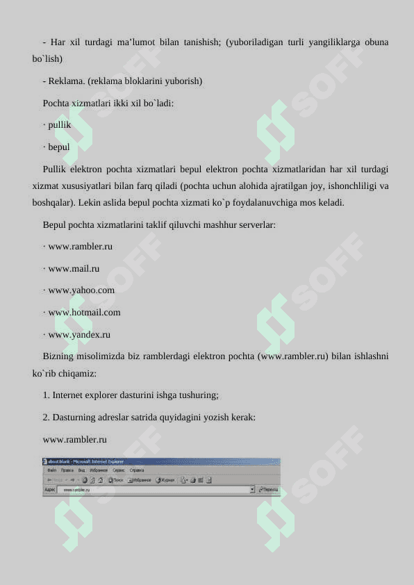 Qidiruv tizimlari. Elektron pochta 7