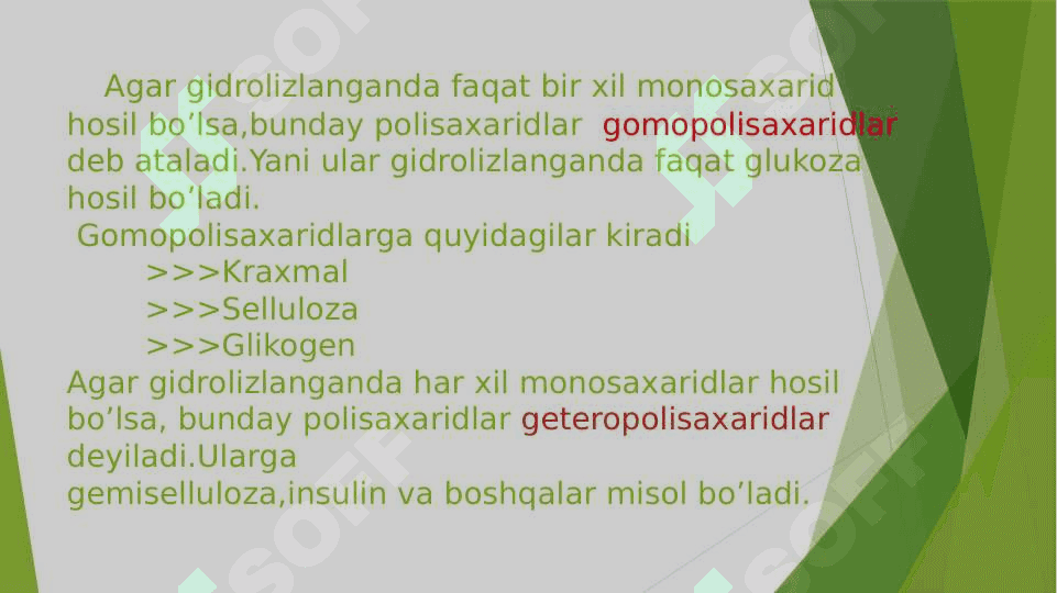 Polisaxaridlar . Kraxmal . Selluloza 4